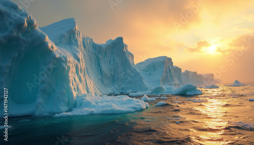 Wallpaper Mural Serene Arctic Sunset Over Icy Ocean Landscape Torontodigital.ca