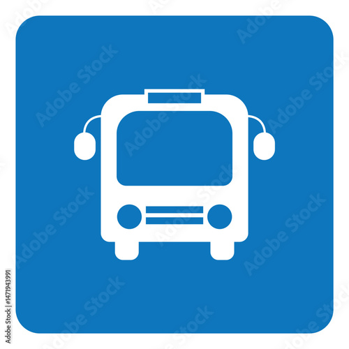 Bus Stop Sign or icon Vector Illustration Element. City street and transportation theme