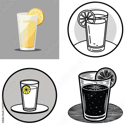Lemonade Drink Illustrations in Various Styles and Designs