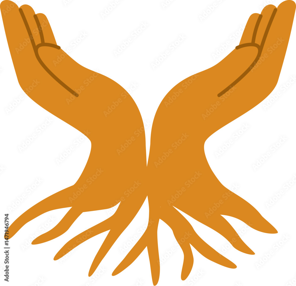 Obraz premium Hands as Roots