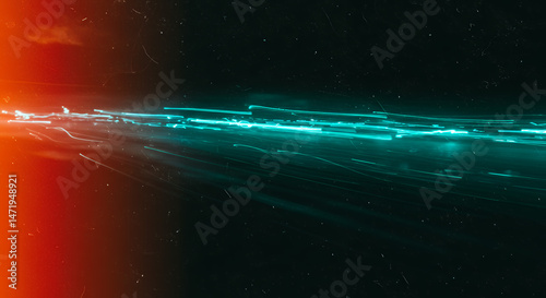 Speed of Light: Turquoise Trails & Retro Flare | Abstract Long Exposure, Cosmic Motion, Vibrant Energy, Sci-Fi Aesthetic