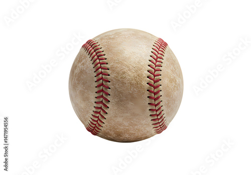 Vintage Baseball Ball Image Worn Leather Texture Baseball Background Sports Equipment on Transparent background