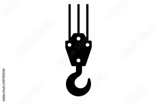 Crane hook lifting equipment construction tool icon