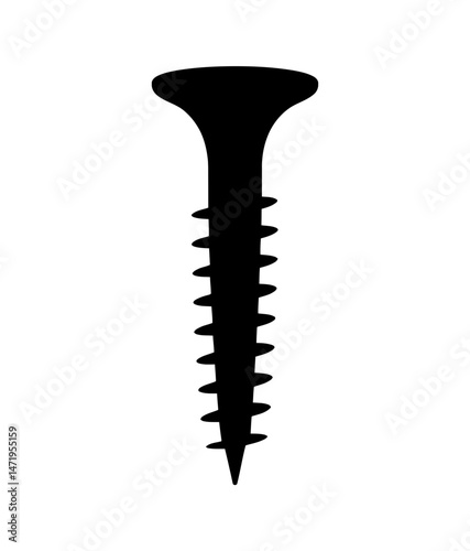 Black screw vector illustration hardware fastener