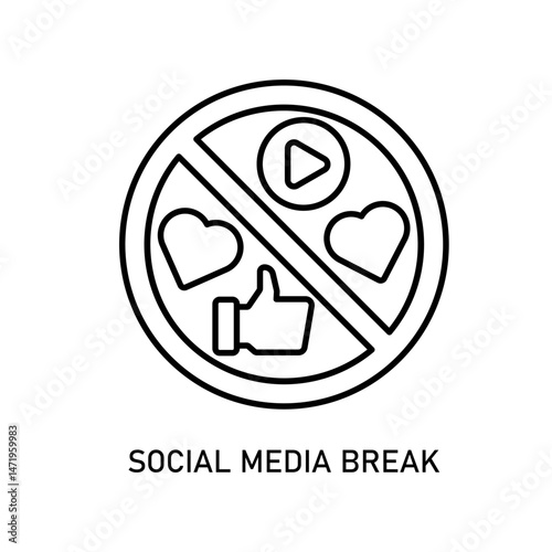 Icon a social media break, isolated against a clean background.