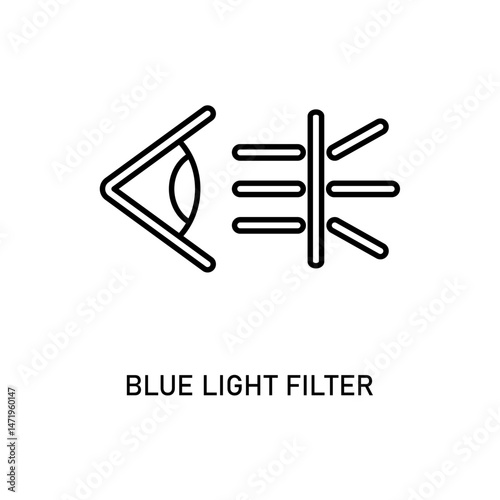 Icon a blue light filter, isolated against a clean background.