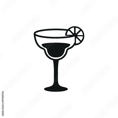 Margarita glass icon. Simple margarita glass icon for social media, app and web design. Vector illustration.