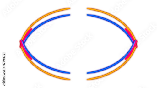 Vibrant Neon Oval Frame Design on Black Background