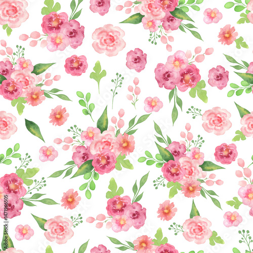 Pattern pink flowers