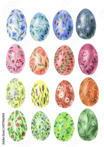 Watercolor Easter eggs