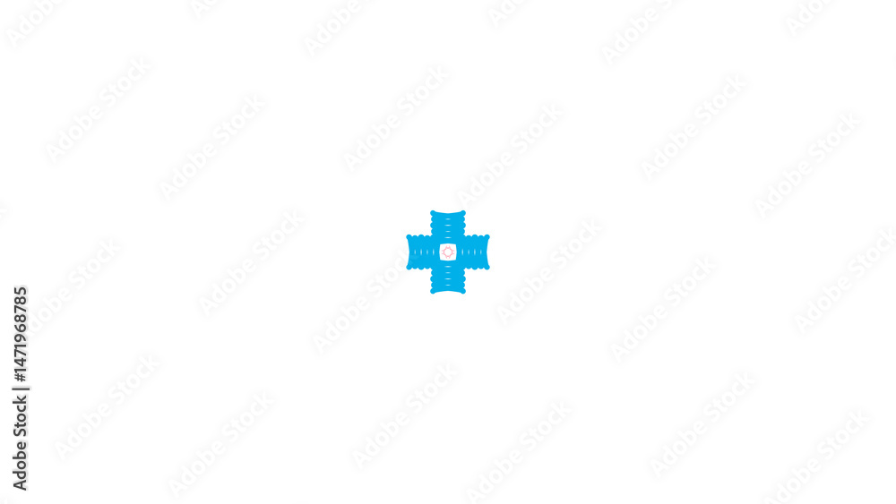 Abstract Blue Cross Design on Black Background Abstract Blue Cross Design on Black Background