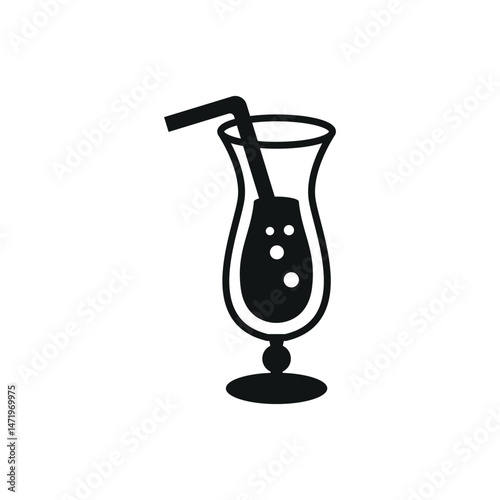 Tropical cocktail icon. Simple tropical cocktail icon for social media, app and web design. Vector illustration.