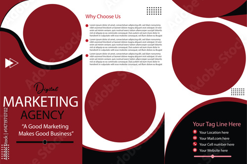 Digital marketing agency 3 layer brochure vector