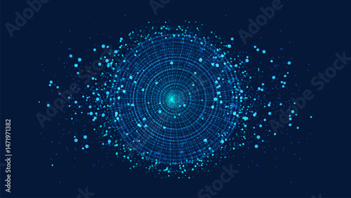 Abstract digital technology background. Big data, technology, data transfer