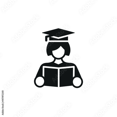 Graduation student icon. Simple graduation student icon for social media, app and web design. Vector illustration.