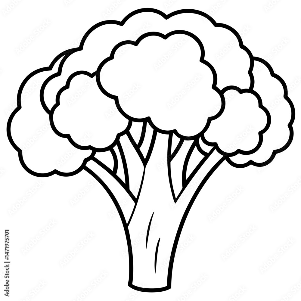 Minimalist Broccoli Vector Illustration Minimalist Broccoli Vector Illustration