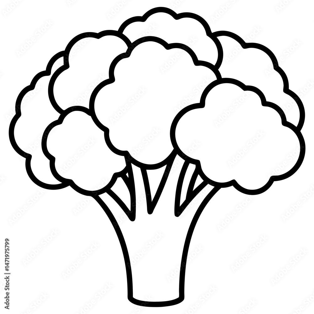 Minimalist Broccoli Vector Illustration Minimalist Broccoli Vector Illustration