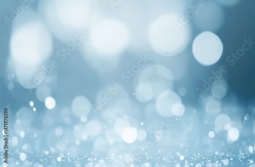 Abstract Light Blue Bokeh Background with Sparkling Lights and Defocused Circular Patterns Creates a Festive Holiday or Celebration Atmosphere for Graphic Design and Decoration Templates