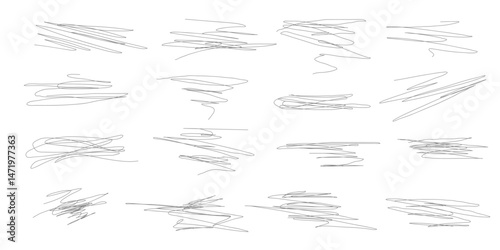 Hand drawn scribbles collection of underline and highlight lines