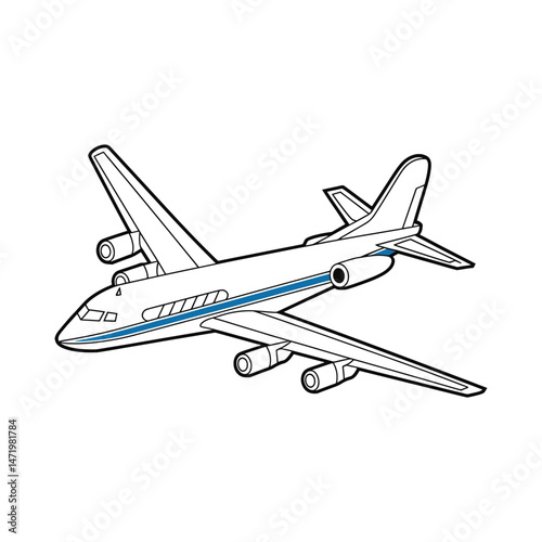  Airplane vector art illustration