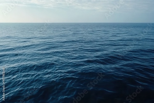 Endless Blue Ocean Ripples Under a Bright Cloudy Sky Seamless Ocean Surface Texture with Deep Blue Tones Water Pattern and Natural Light with Vast Open Water