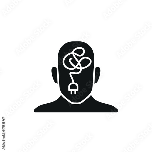 Mental Burnout icon. Simple mental burnout icon for social media, app and web design. Vector illustration.