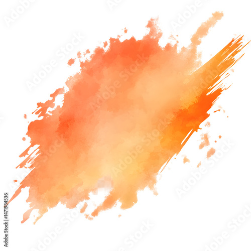 abstract watercolor painting orange yellow