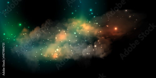 Realistic dark texture of fantastic space galaxy background