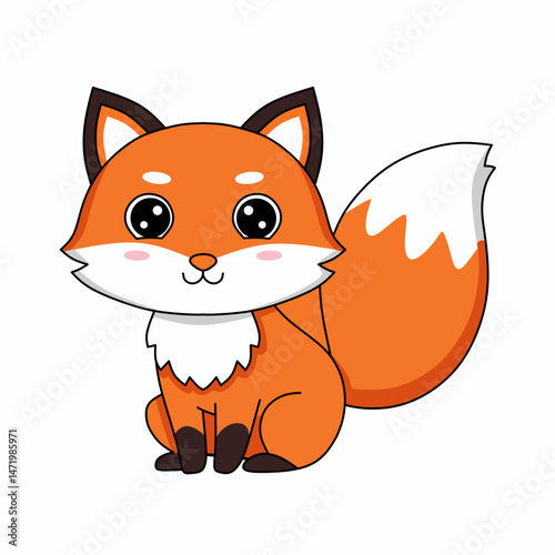 Cute fox icon, Svg, vector 