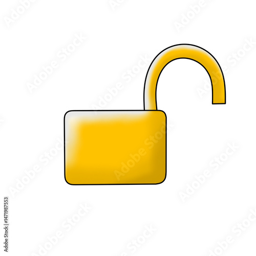 gold padlock isolated on white 
