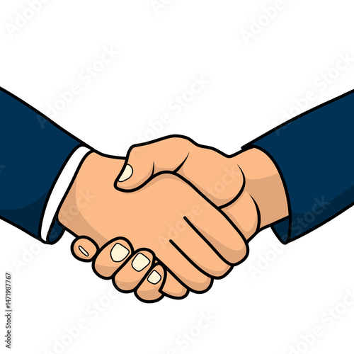 business handshake isolated on white
