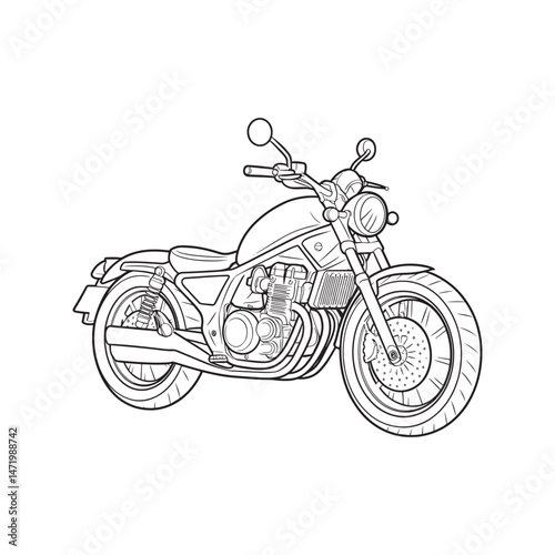 Motorcycle outline vector illustration