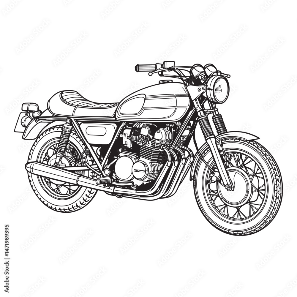 Naklejka premium Motorcycle vector art illustration