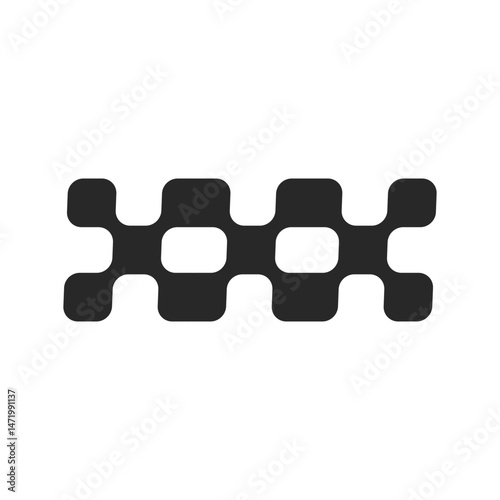 black and white puzzle pieces isolated