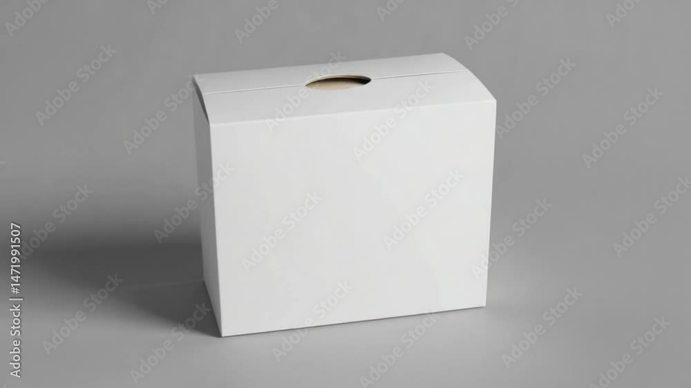 white paper box on white background.