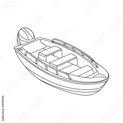 Speed motorboat outline vector