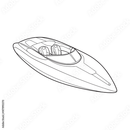 Speed motorboat outline vector