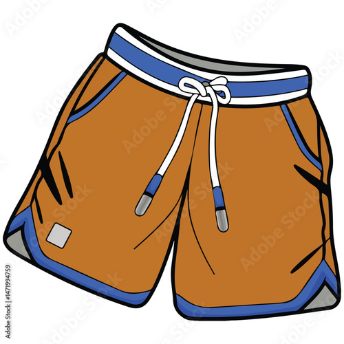 Cartoon style boxer shorts isolated vector illustration on white background