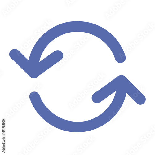 Blue sync arrows icon in flat circular style