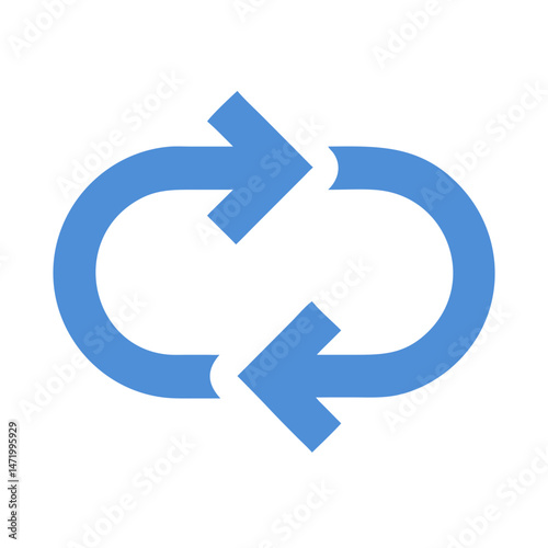 Free Download Blue reload loop arrows icon in flat modern design - GFXLoad