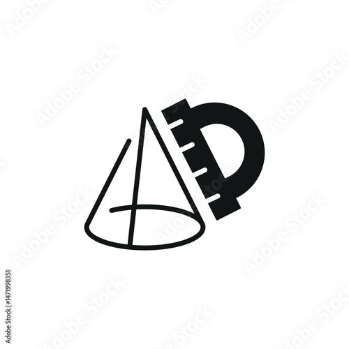Geometry protractor icon. Simple geometry protractor icon for social media, app and web design. Vector illustration.
