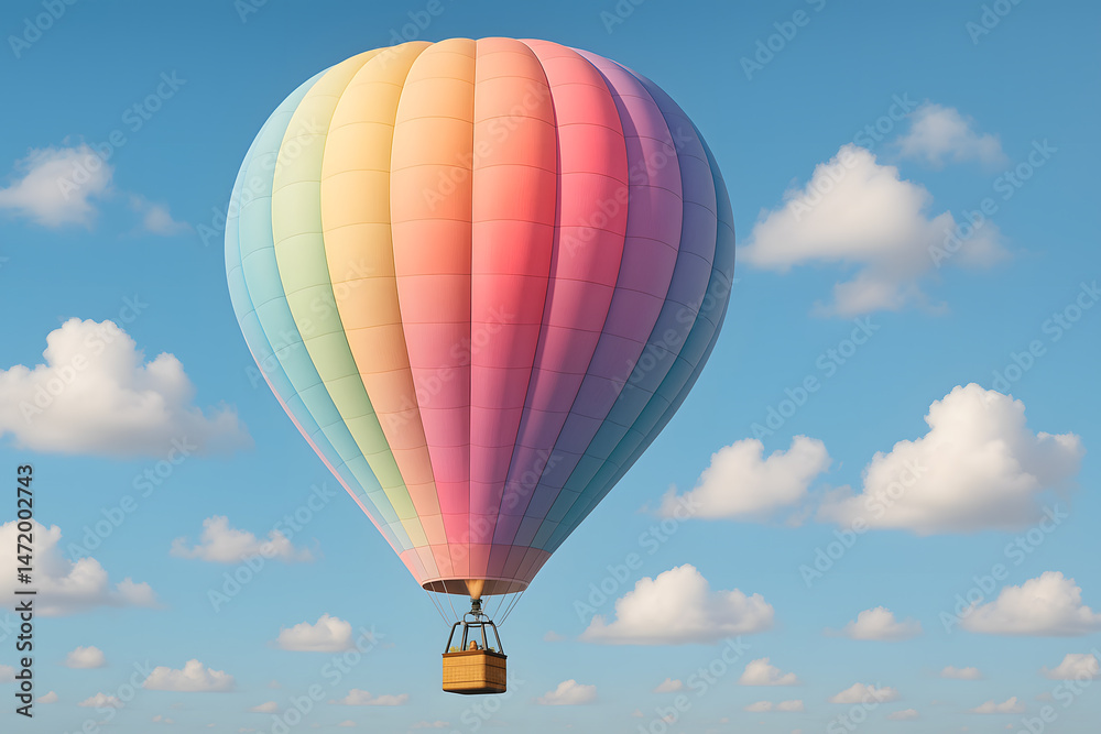 Fototapeta premium Colorful Hot Air Balloon Floating in the Sky