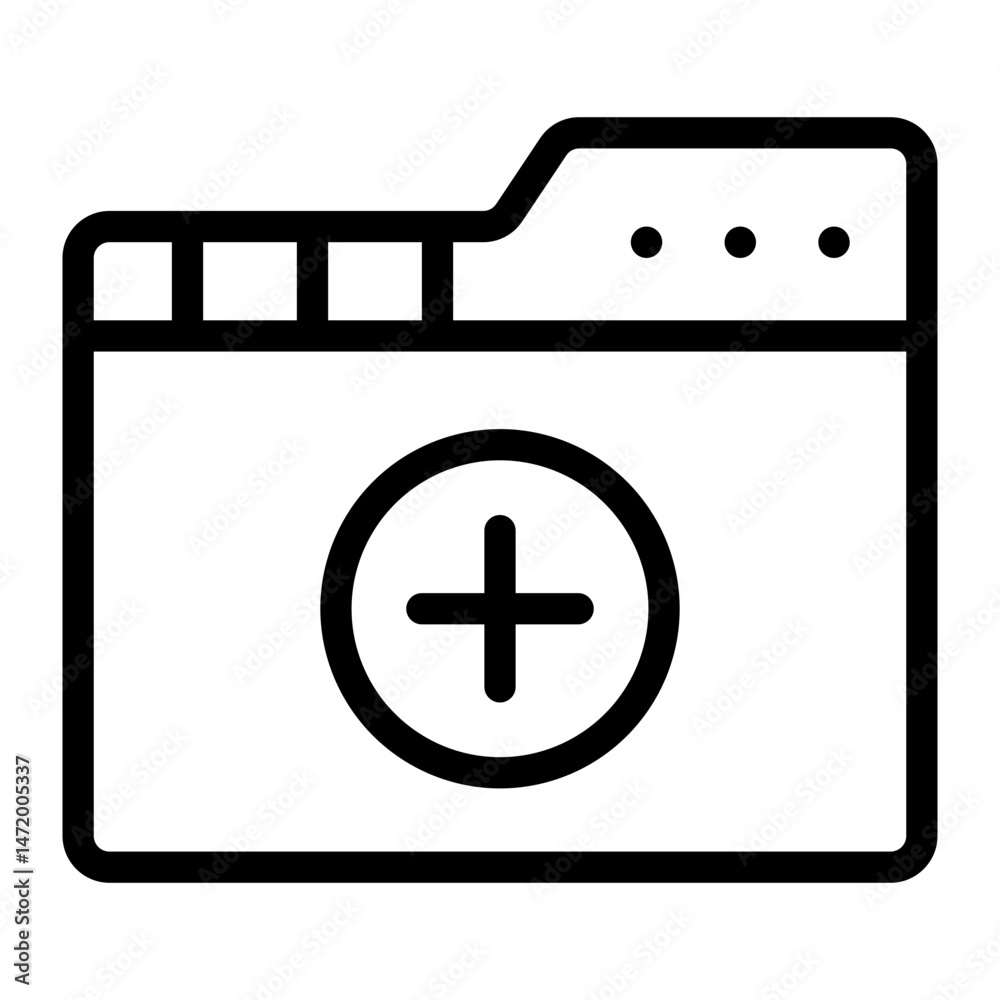 Obraz premium Add Folder Icon – Vector Illustration for Website or App