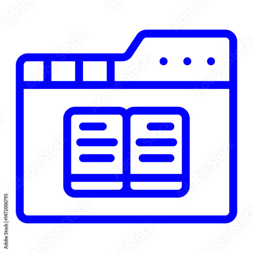 Book Folder Icon – Vector Illustration for Website or App	