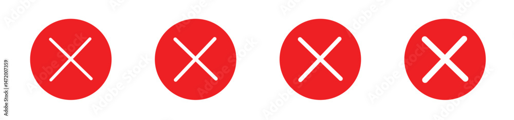 Obraz premium Close Icon Flat art illustration in outline.x icon button, cross or close icon button