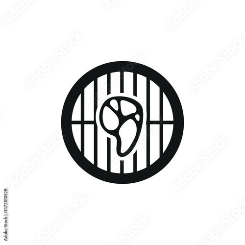 Grilled steak icon. Simple grilled steak icon for social media, app and web design. Vector illustration.
