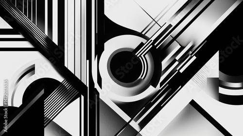 Abstract Geometric Art in Black and White