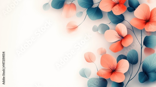 Elegant Floral Background with Soft Colors and Delicate Petals
