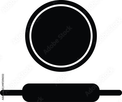 Rolling pin on a cutting board icon set. Dough and rolling pin vector for web isolated on transparent background. Element for culinary designs web and app.