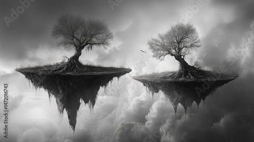 Floating Islands Surreal Dreamscape